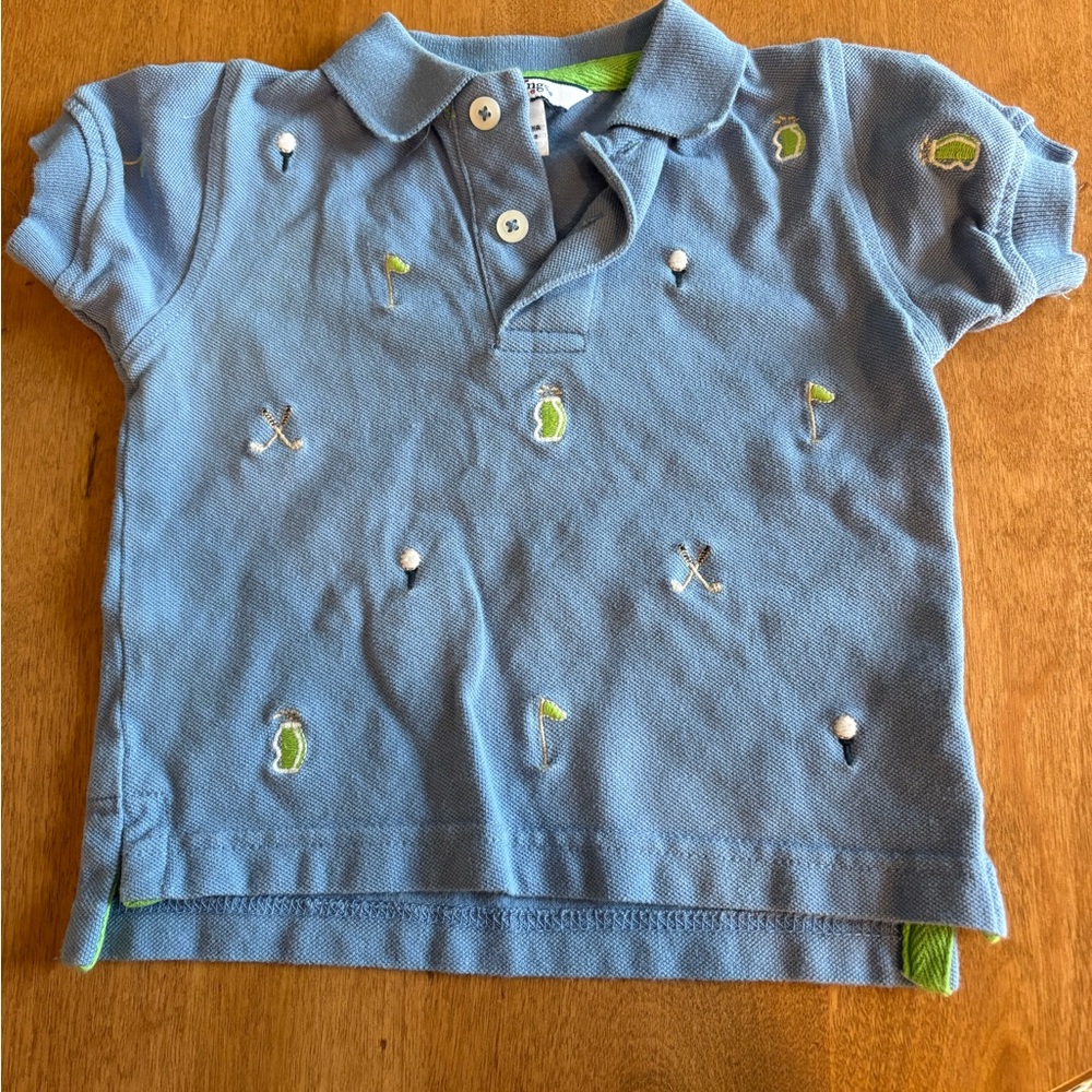 Blue Kids Polo Golf Shirt 12 M
